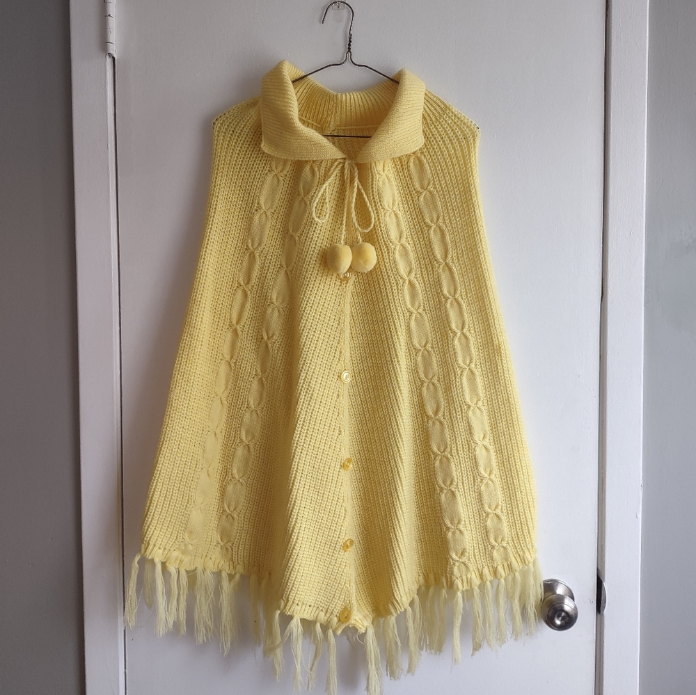 Vintage Knit Cape Poncho